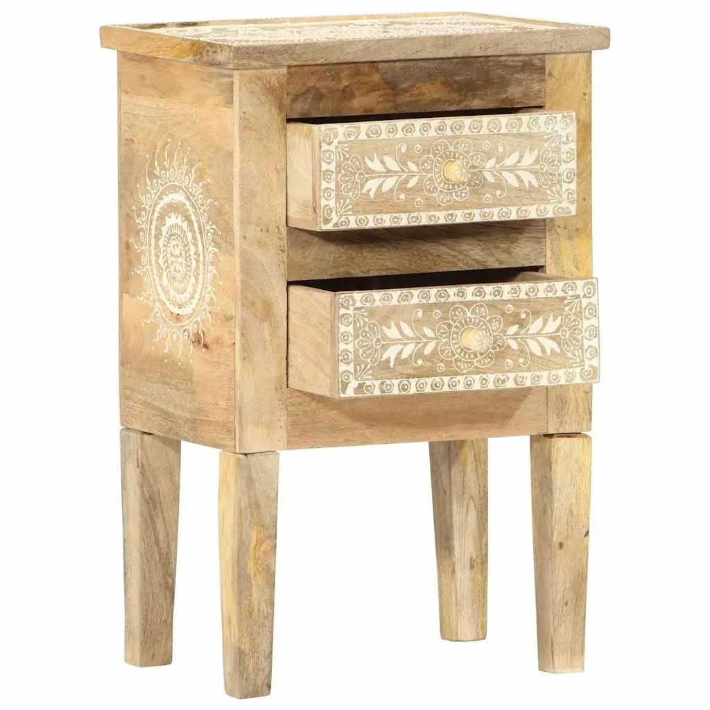 Solid Mango Wood Nightstand 40x30x60cm Hand Painted