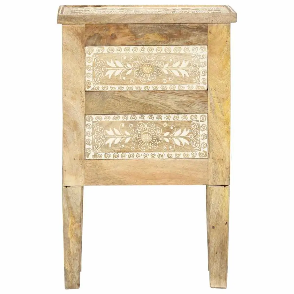 Solid Mango Wood Nightstand 40x30x60cm Hand Painted