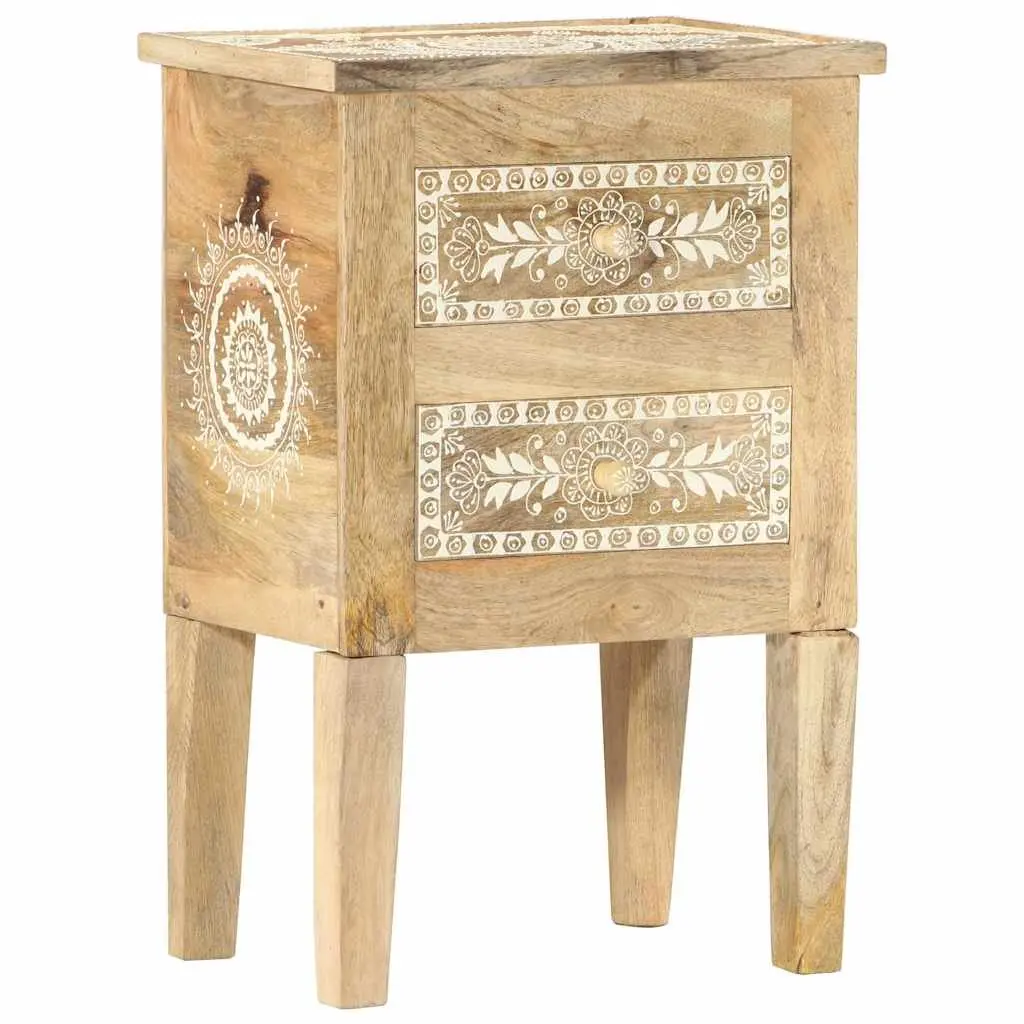 Solid Mango Wood Nightstand 40x30x60cm Hand Painted