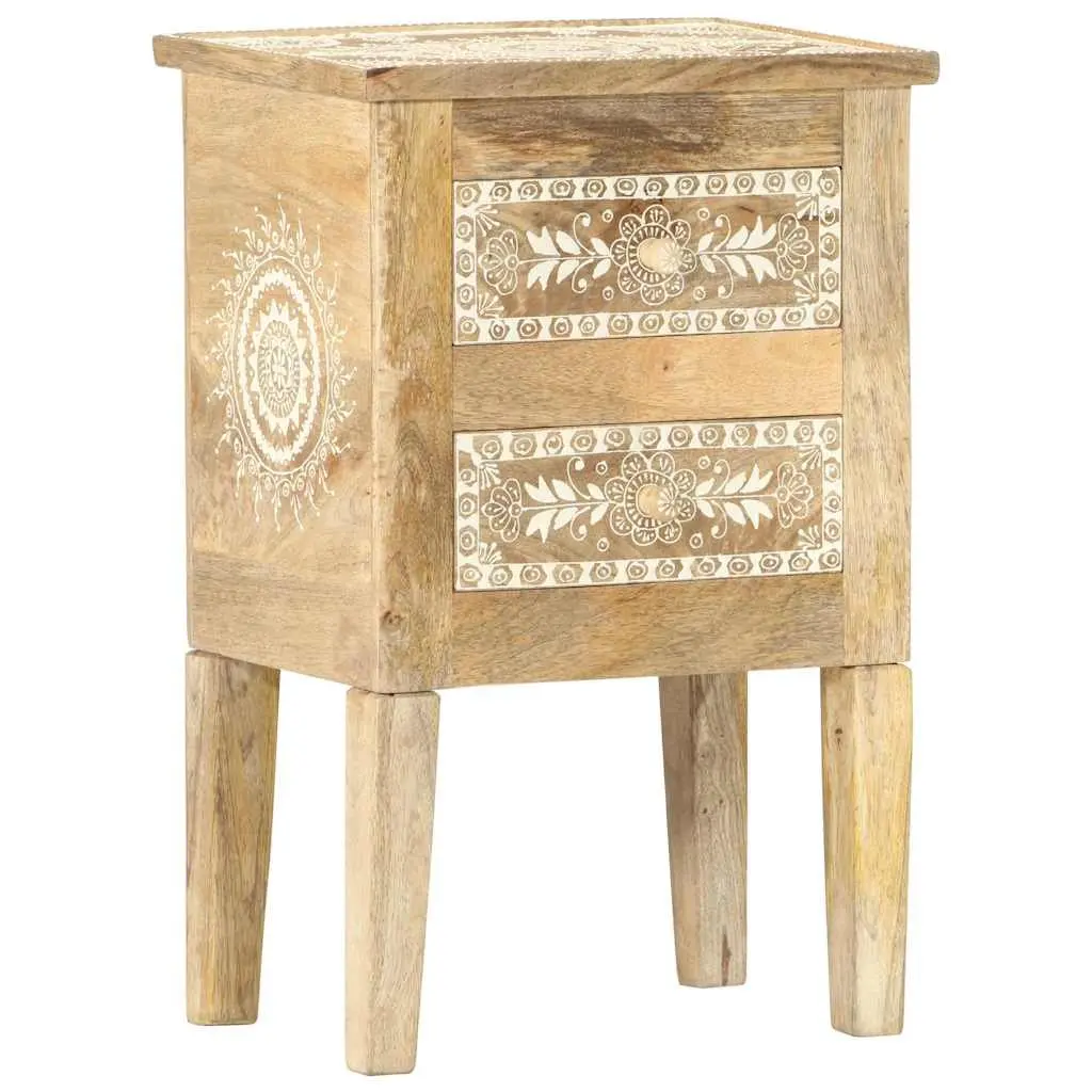 Solid Mango Wood Nightstand 40x30x60cm Hand Painted
