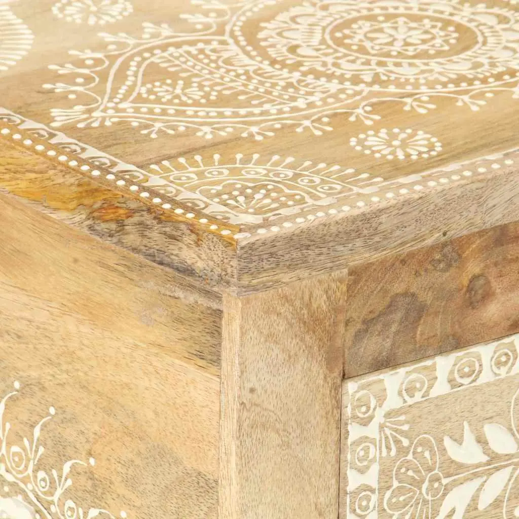 Solid Mango Wood Nightstand 40x30x60cm Hand Painted