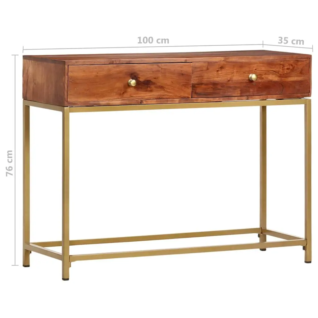 Console Table Solid Acacia Wood 100x35x76 cm Brown