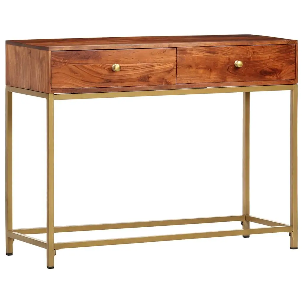 Console Table Solid Acacia Wood 100x35x76 cm Brown