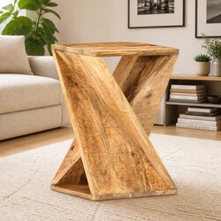 Solid Mango Wood Accent Table 35x35x55 cm