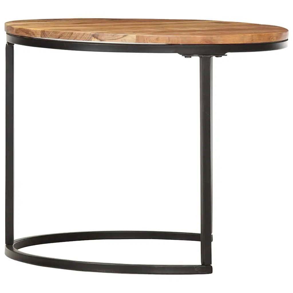 Solid Wood Acacia Brown Nesting Tables 3 pcs Set