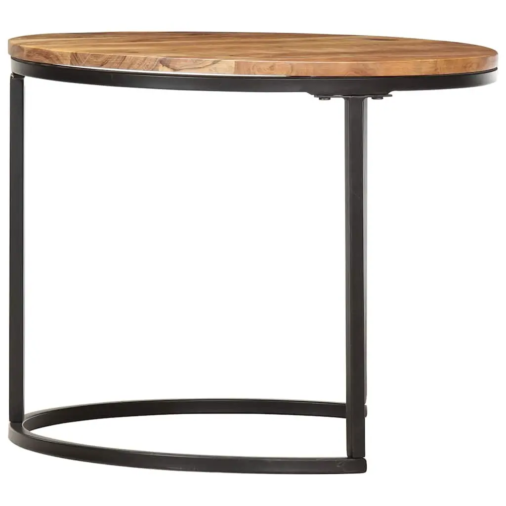 Nesting Tables Solid Wood Acacia Brown 2 pcs