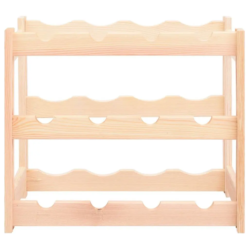 Wine Rack for 12 Bottles Solid Wood Pine Storage Display Shelf Holder Stand