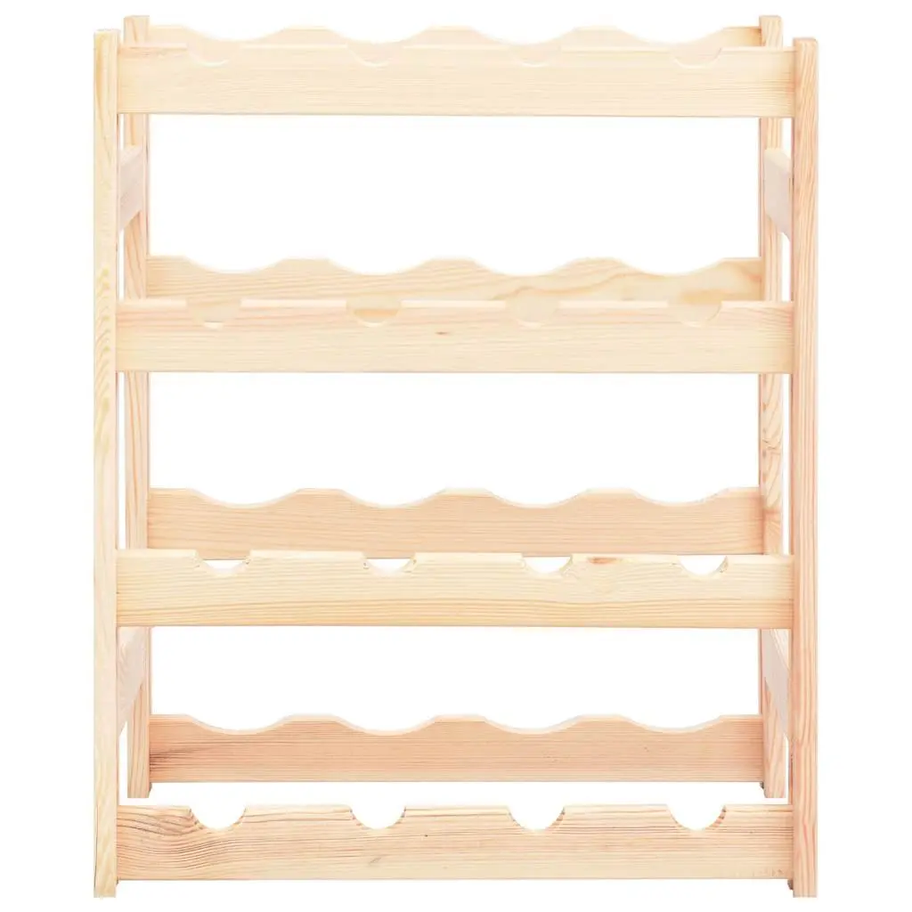 Solid Wood Wine Rack for 16 Bottles with Display Shelf