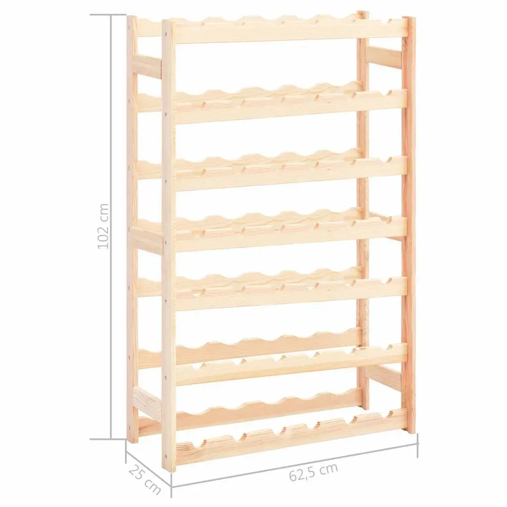 Solid Pinewood Wine Rack for 42 Bottles