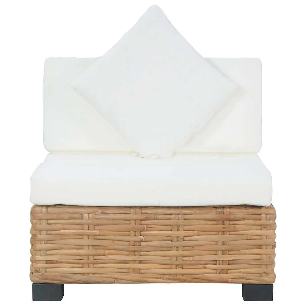 Armless Outdoor Sectional Sofa in Brown Rattan