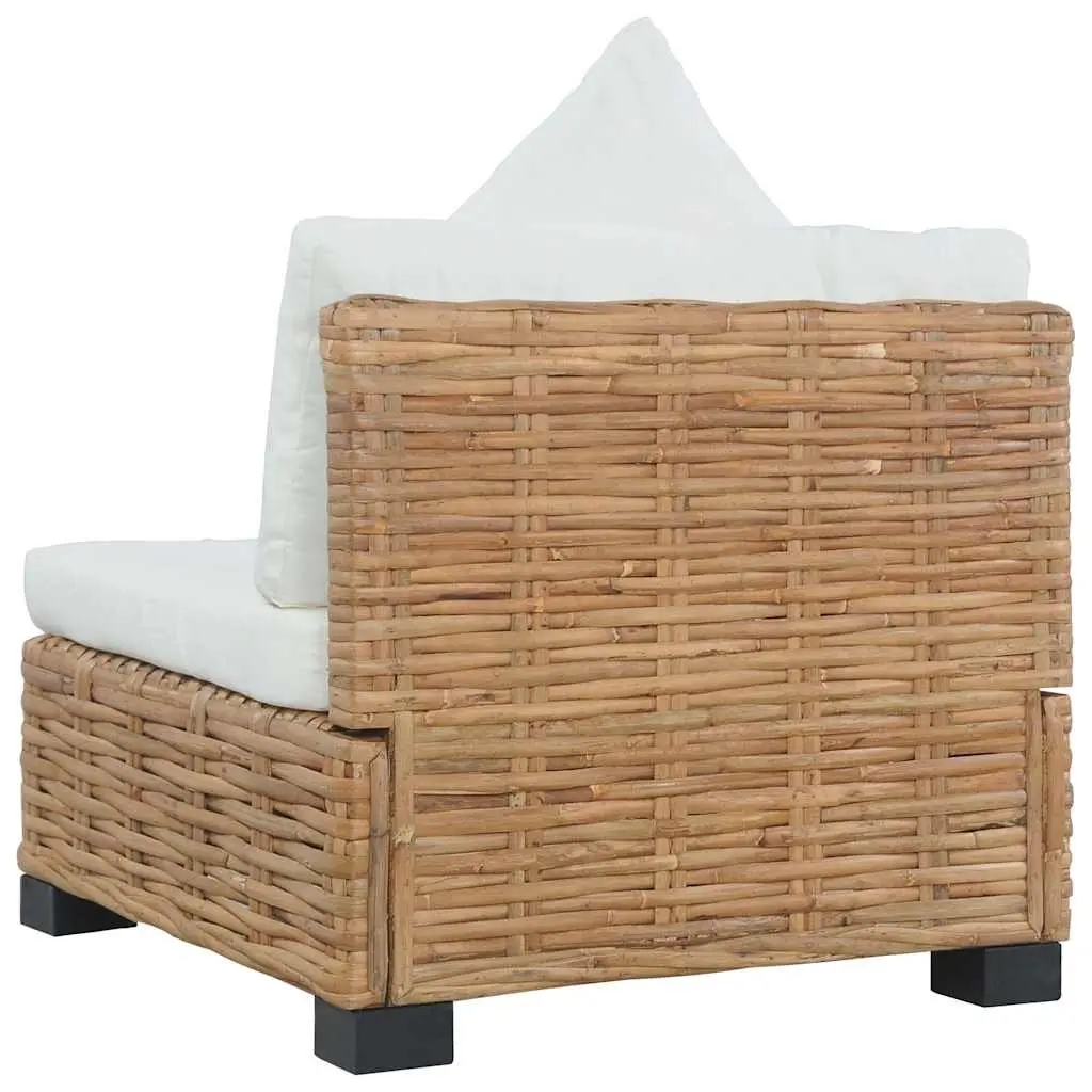 Armless Outdoor Sectional Sofa in Brown Rattan