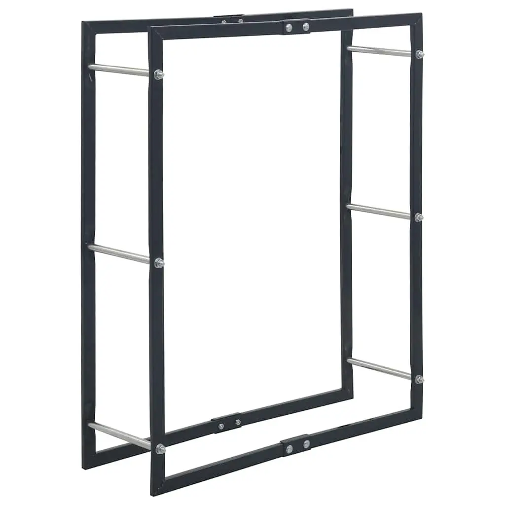 Log Holder Steel 80 x 25 x 100 cm Black