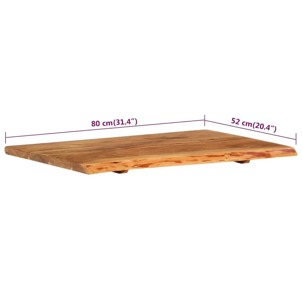 Rustic Solid Acacia Wood Bathroom Vanity Top 80x52cm