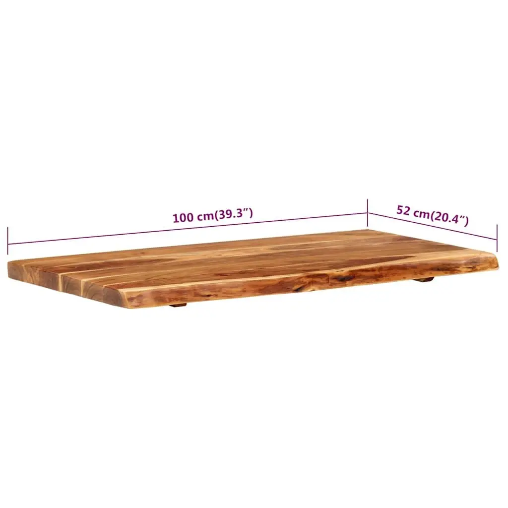 Solid Acacia Wood Bathroom Vanity Top with Rustic Edge