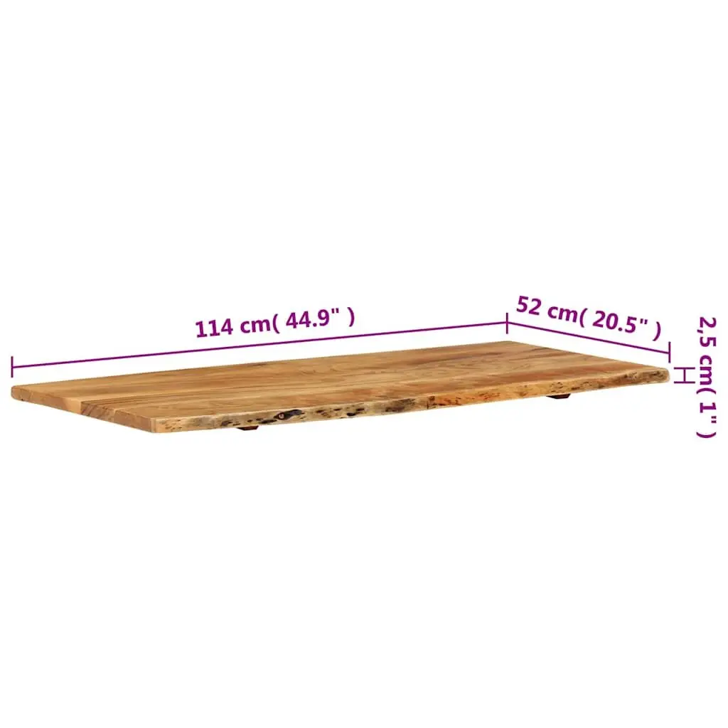 Rustic Acacia Wood Bathroom Vanity Top with Live Edge 114cm