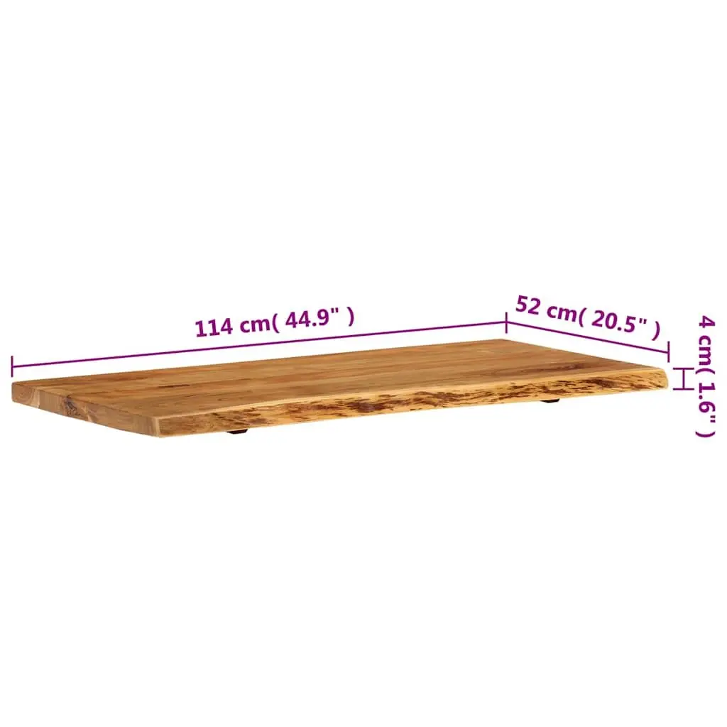 Rustic Solid Acacia Wood Bathroom Vanity Top 114x52x4 cm