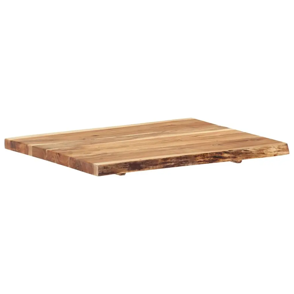 Solid Acacia Wood Live Edge Table Top 80x50-60x3.8 cm