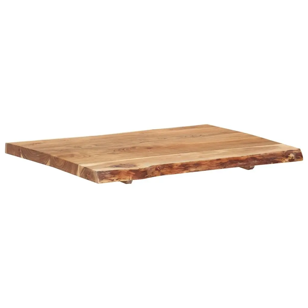 Solid Acacia Wood Live Edge Table Top 80x50-60x3.8 cm