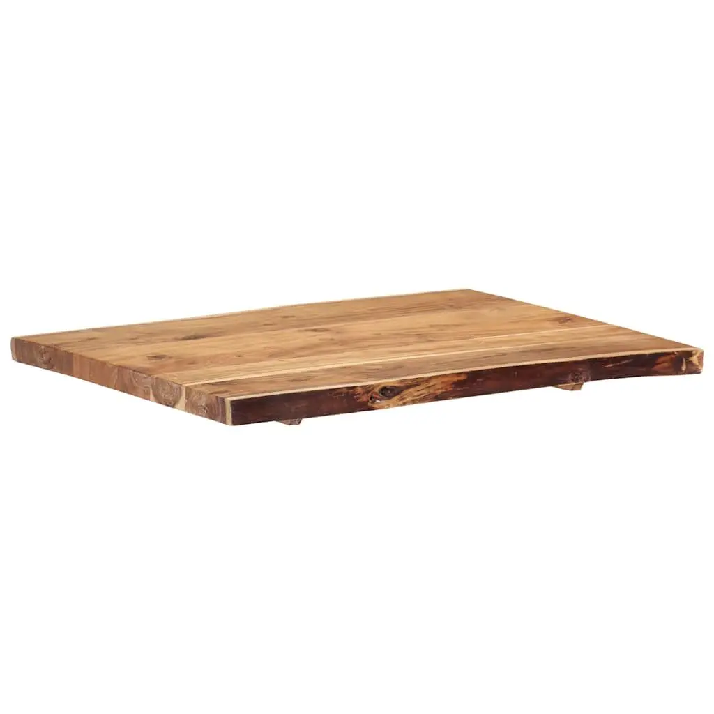 Solid Acacia Wood Live Edge Table Top 80x50-60x3.8 cm