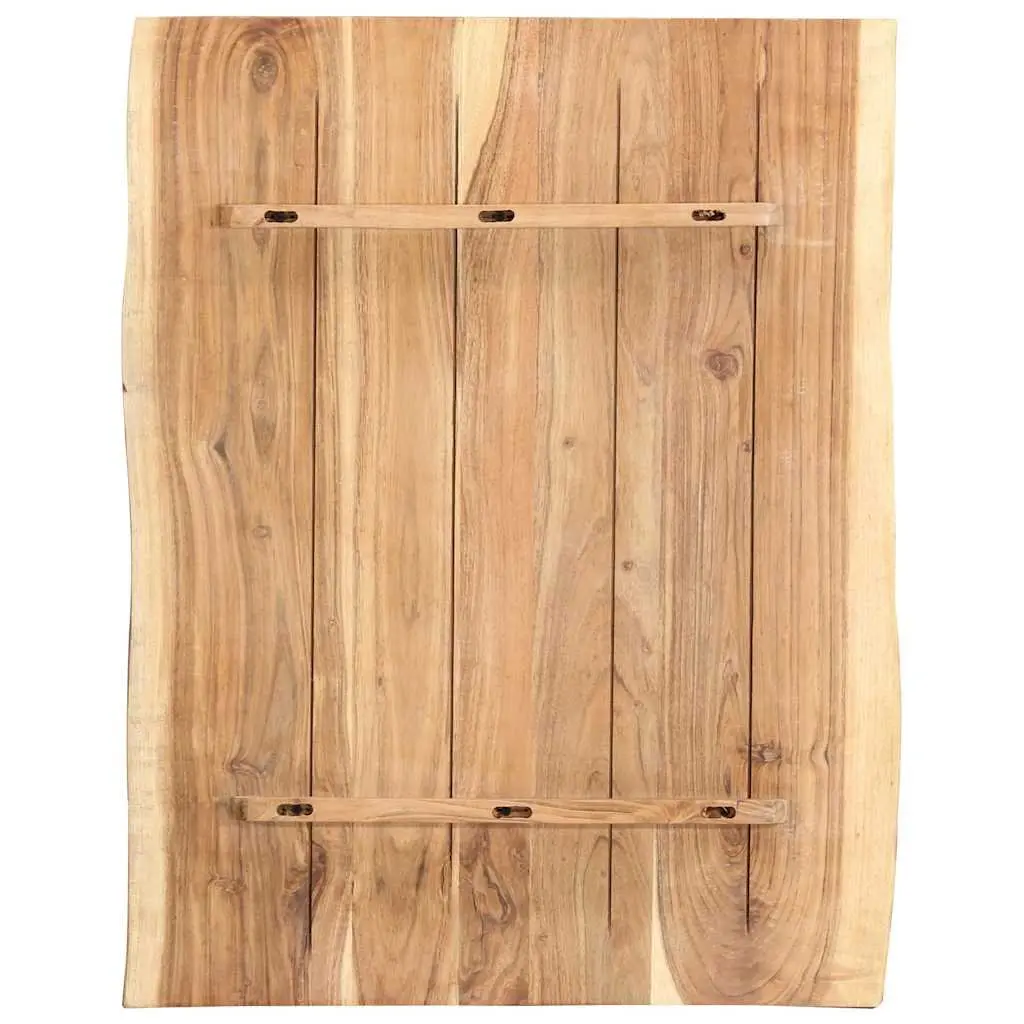 Solid Acacia Wood Live Edge Table Top 80x50-60x3.8 cm