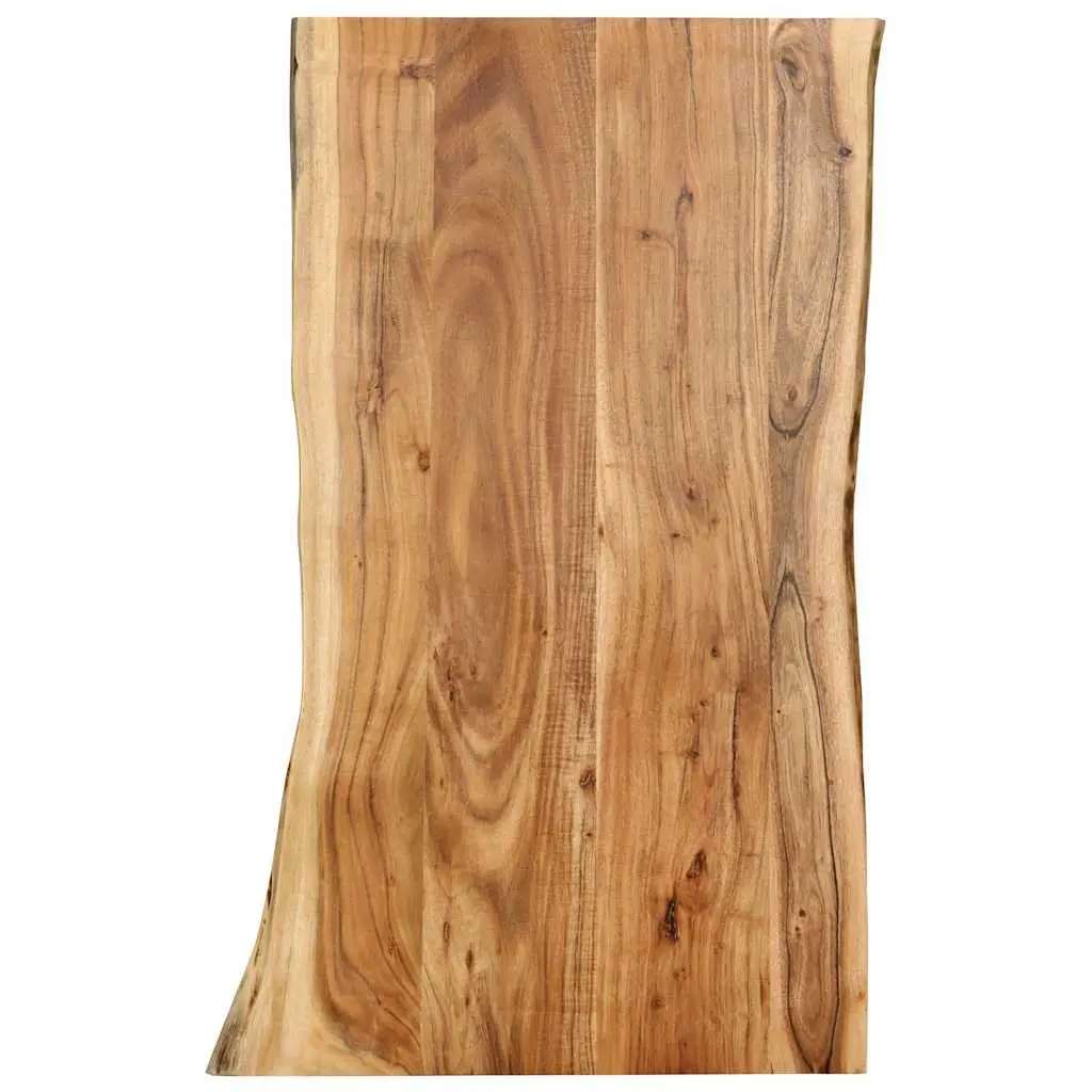 Live Edge Solid Acacia Wood Tabletop, Brown, 100x50-60 cm