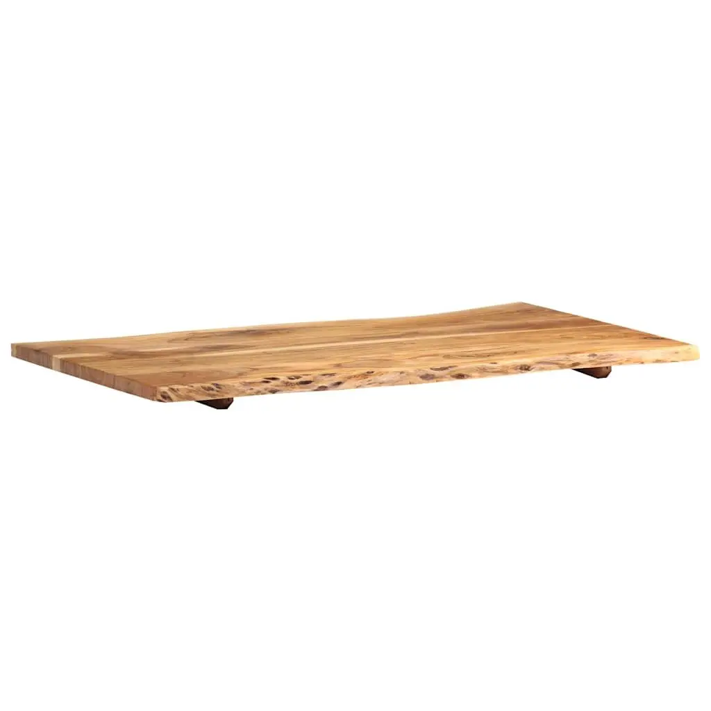 Live Edge Solid Acacia Wood Tabletop, Brown, 100x50-60 cm
