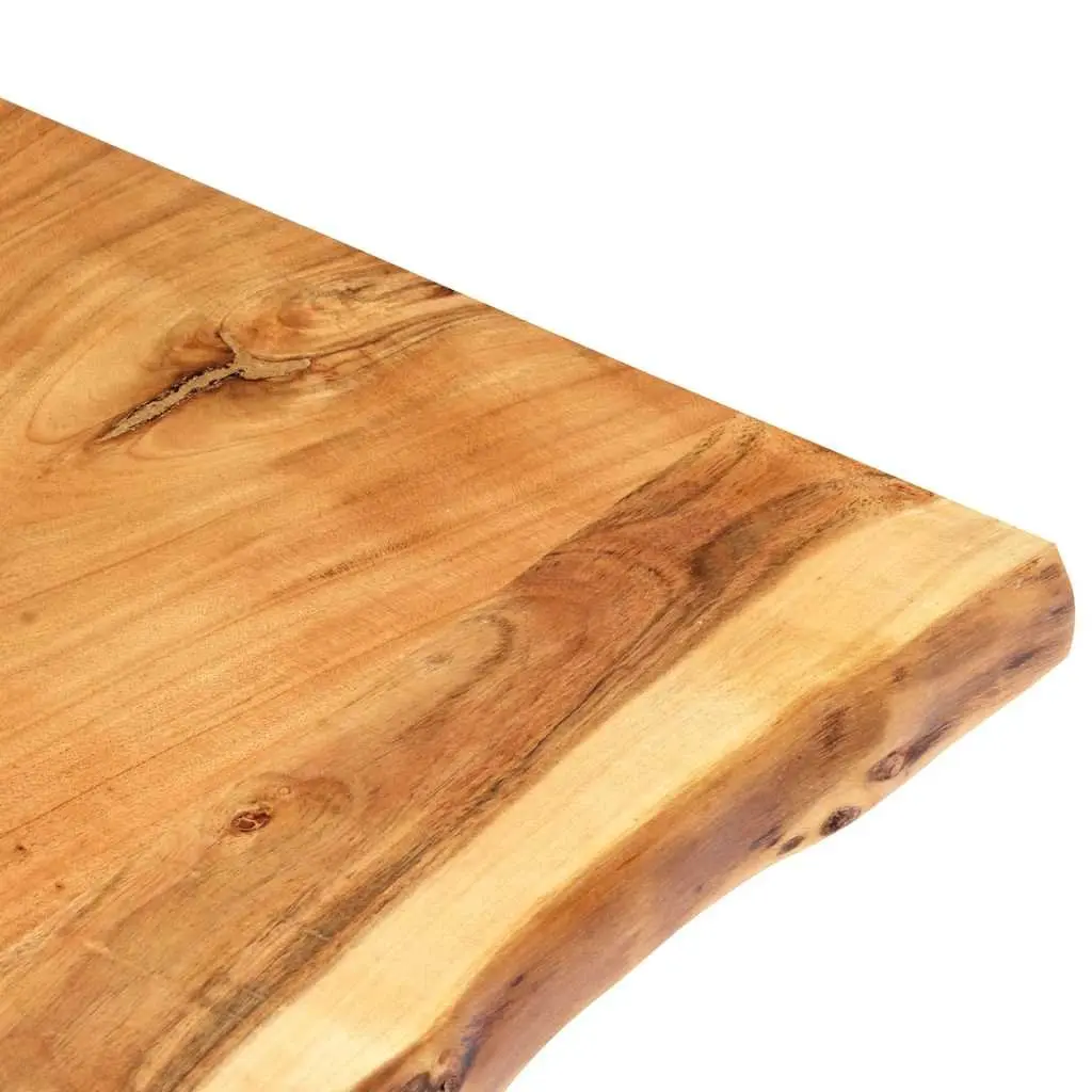 Live Edge Solid Acacia Wood Tabletop, Brown, 100x50-60 cm