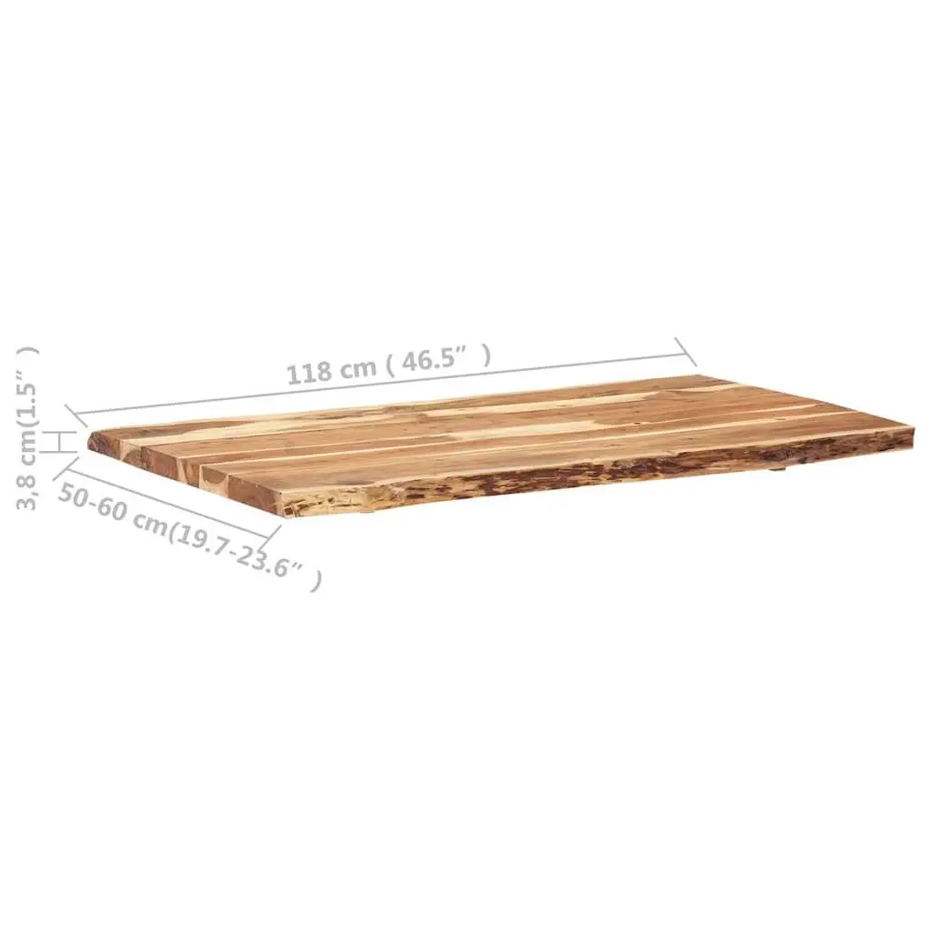 Solid Acacia Wood Live Edge Tabletop 118x50-60cm Brown