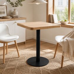 Bistro Table Light Brown Square 60x60cm Kitchen Dining Coffee Shop Bar Furniture