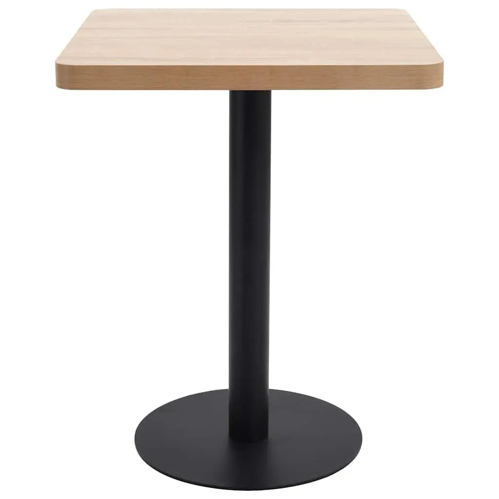 Light Brown Square Bistro Table 60x60cm for Dining