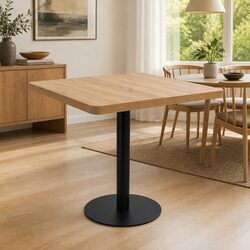 Brown Bistro Table with Steel Leg 80x80cm