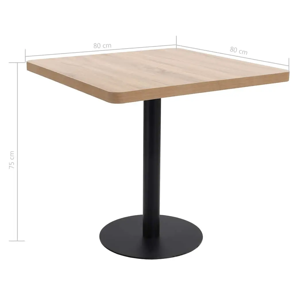 Bistro Table MDF Brown 80x80cm Steel Leg