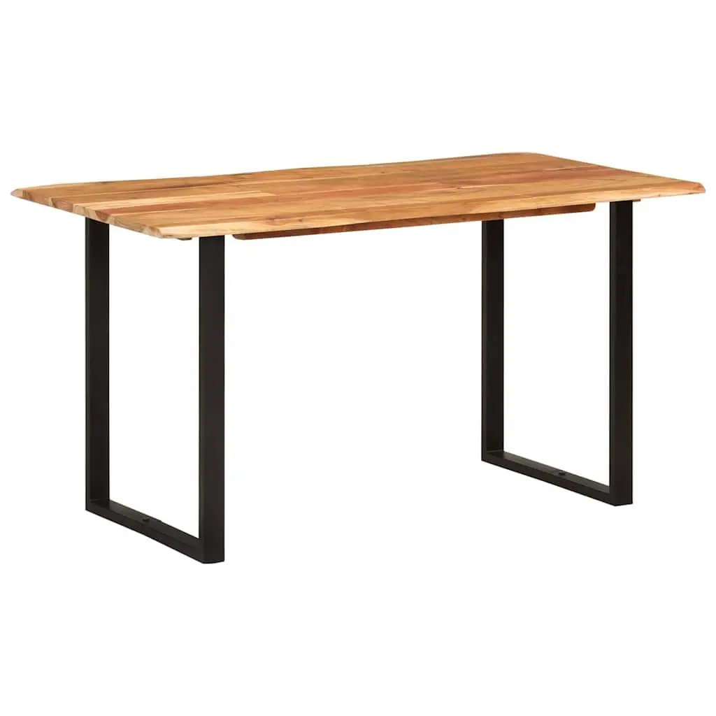 Dining Table Solid Acacia Wood 140x70x76 cm Brown Industrial Rustic