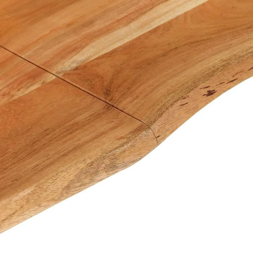Dining Table Solid Acacia Wood 180x90x76cm Brown Steel Legs