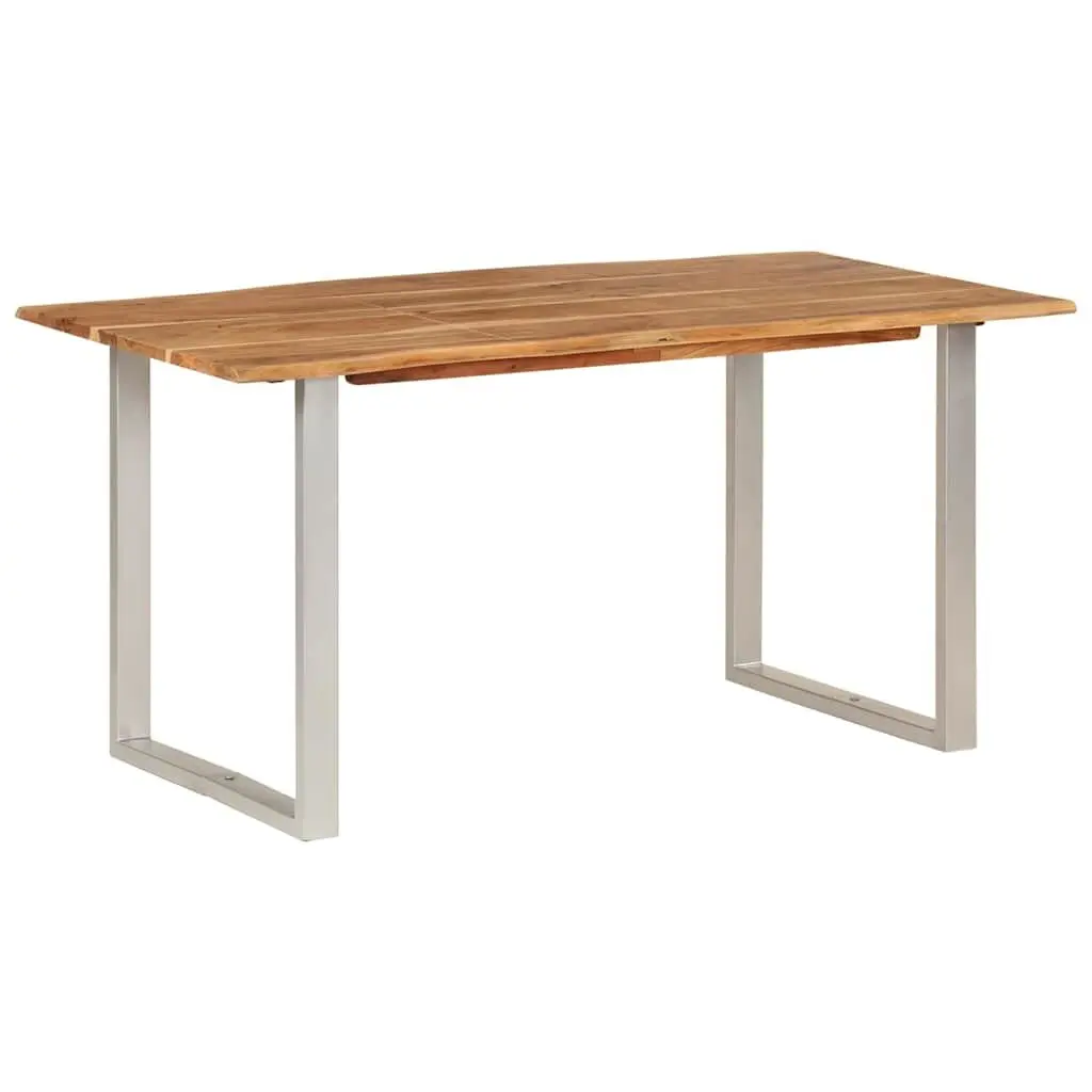 Dining Table Solid Acacia Wood 154x80x76cm Brown