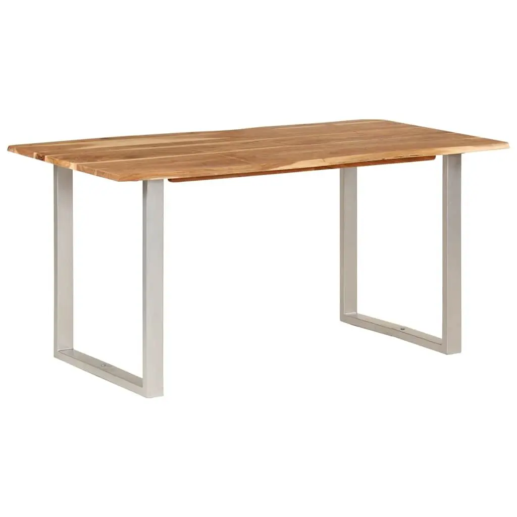 Dining Table Solid Acacia Wood 154x80x76cm Brown