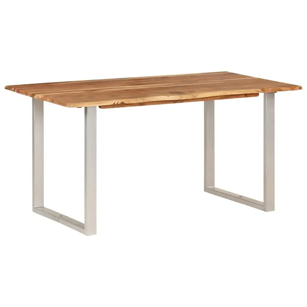 Dining Table Solid Acacia Wood 154x80x76cm Brown