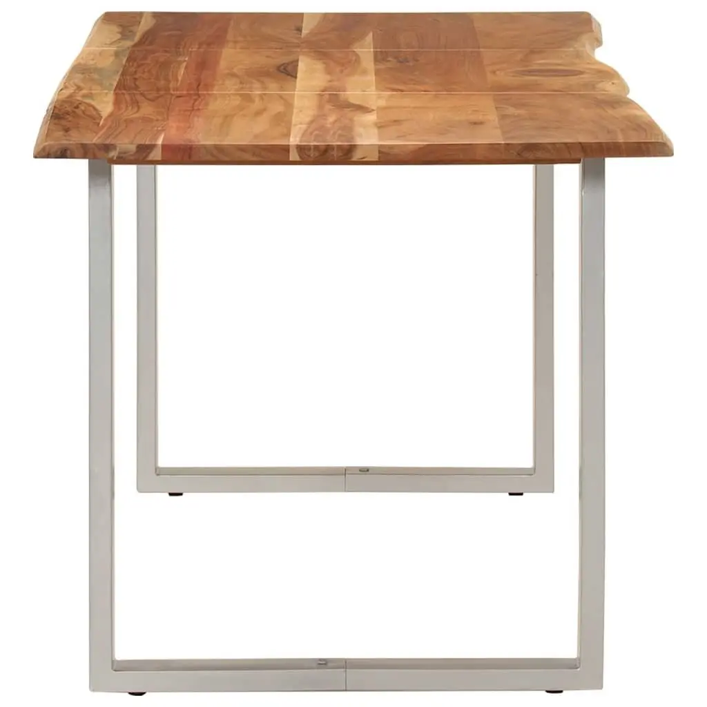 Dining Table Solid Acacia Wood 154x80x76cm Brown