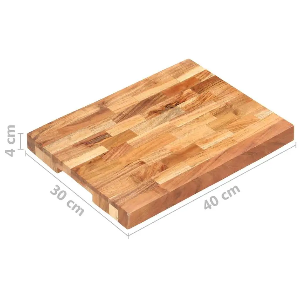 Solid Acacia Wood Chopping Board 40x30x4 cm Brown