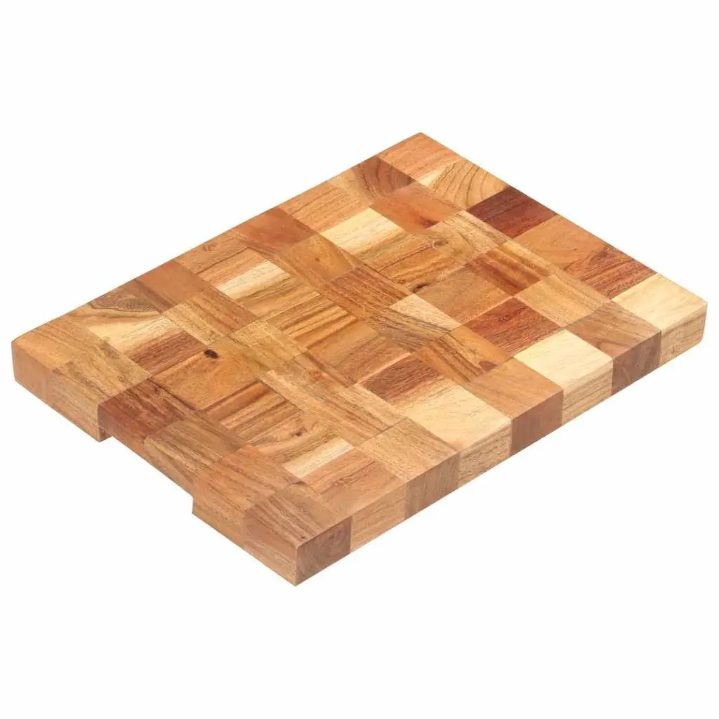Solid Wood Chopping Board 40x30x3.8 cm with Finger Grip