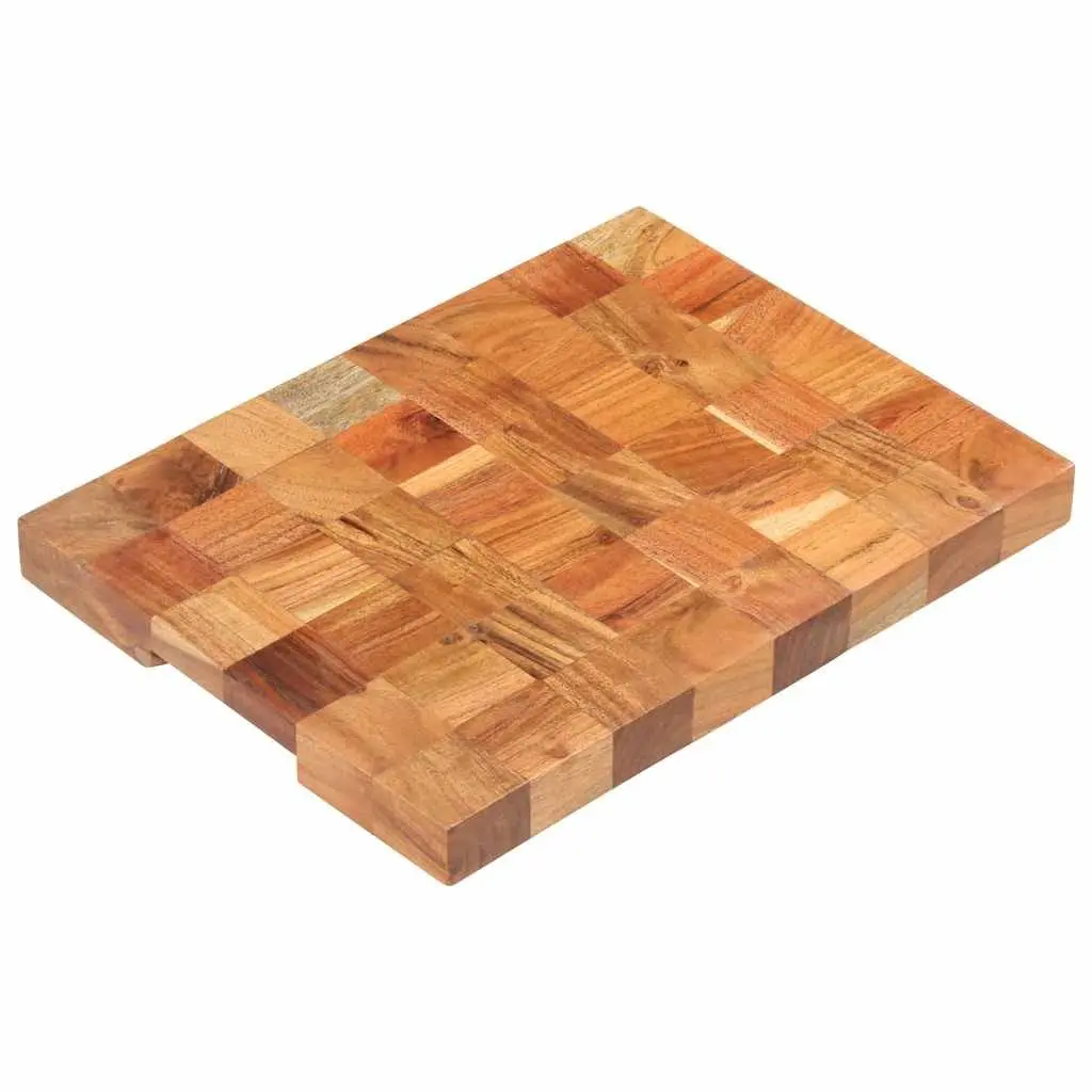 Solid Wood Chopping Board 40x30x3.8 cm with Finger Grip
