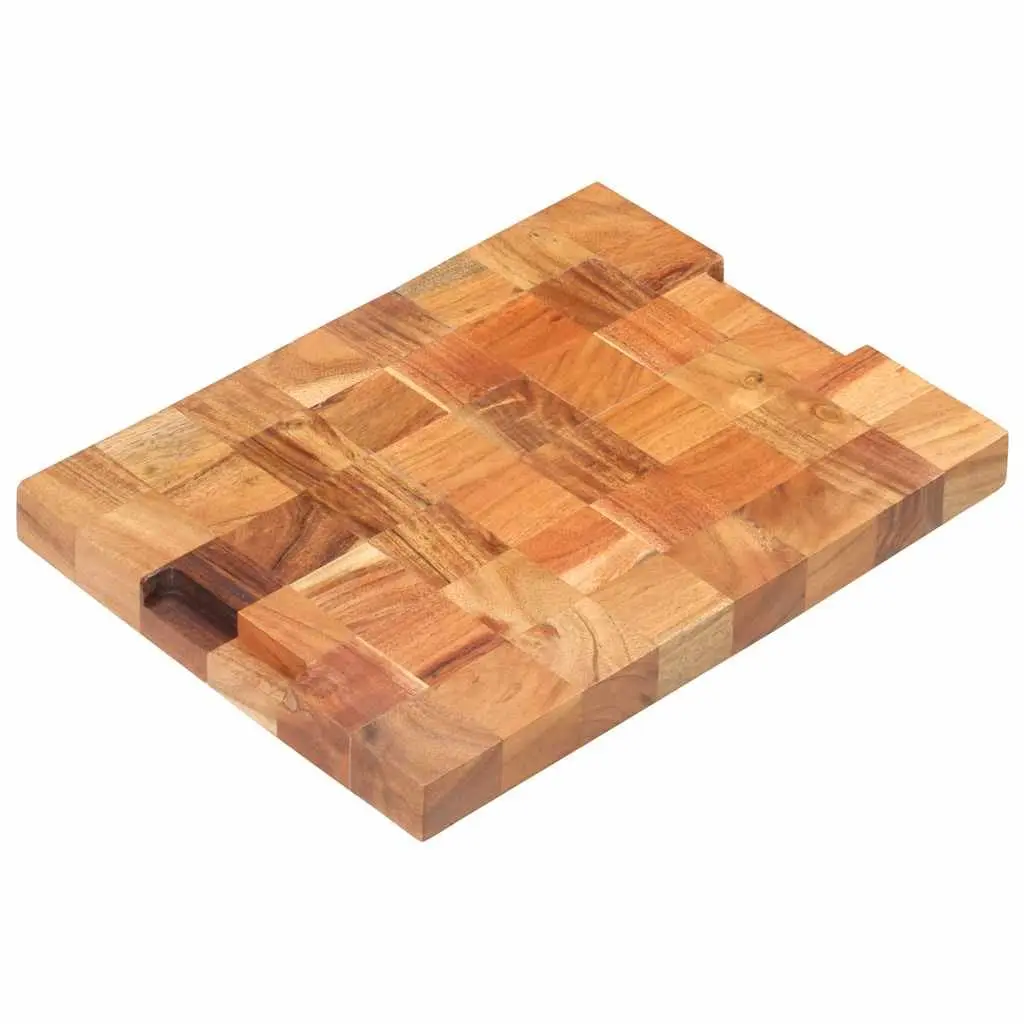 Solid Wood Chopping Board 40x30x3.8 cm with Finger Grip