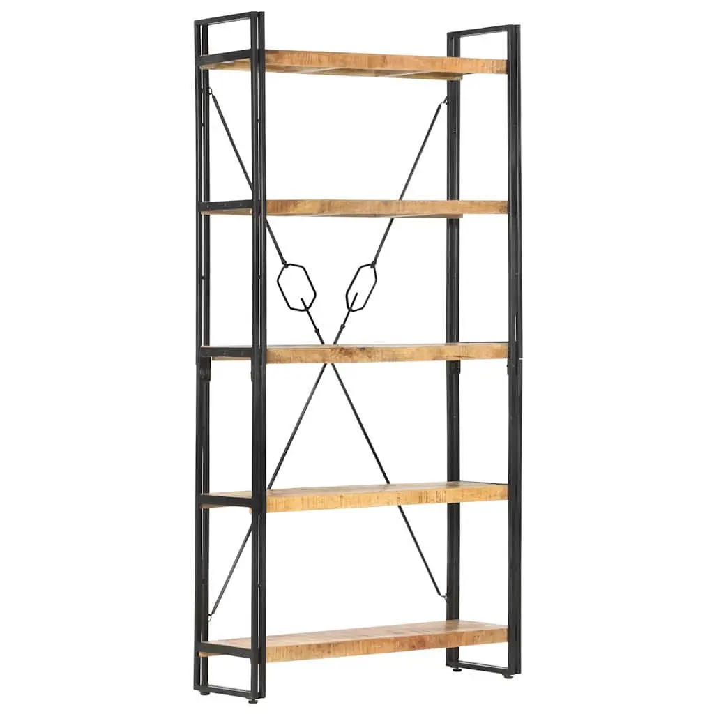 5-Tier Bookcase 90x30x180 cm in Solid Mango Wood