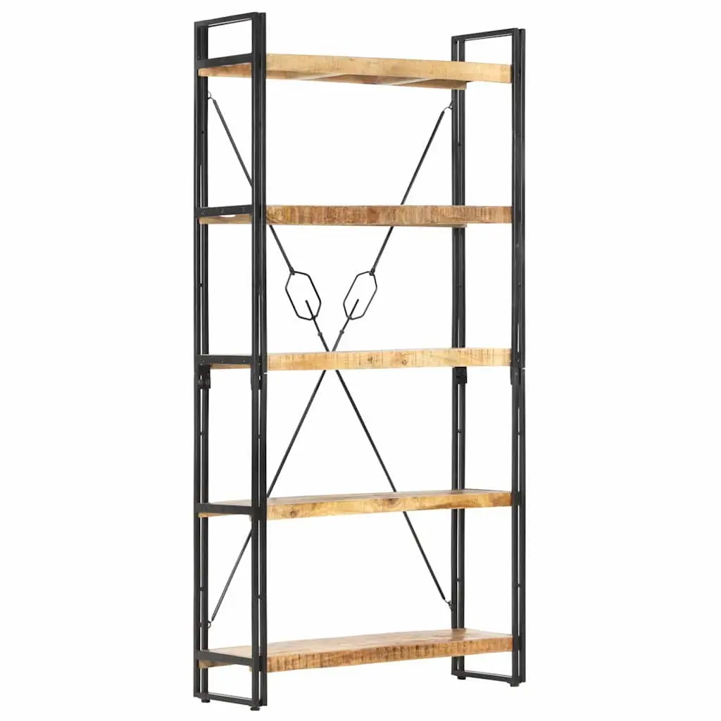 5-Tier Bookcase 90x30x180 cm in Solid Mango Wood