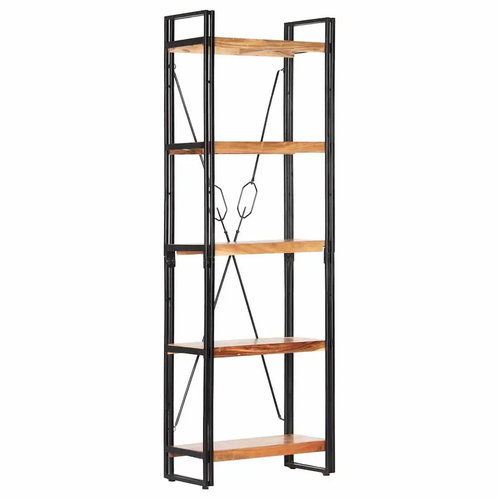 5-Tier Bookcase in Solid Acacia Wood