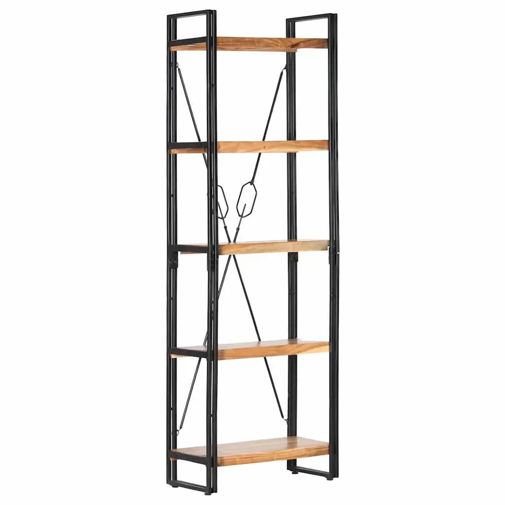 5-Tier Bookcase in Solid Acacia Wood