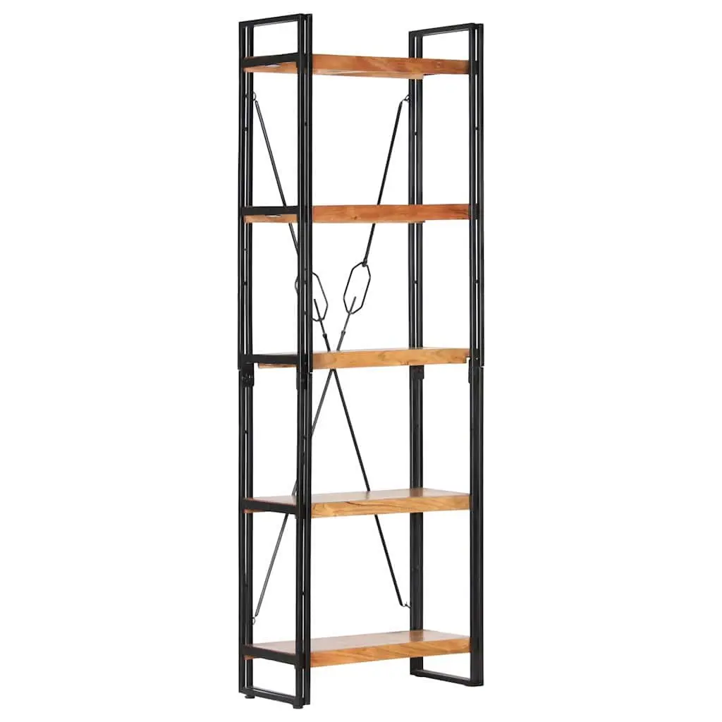 5-Tier Bookcase in Solid Acacia Wood