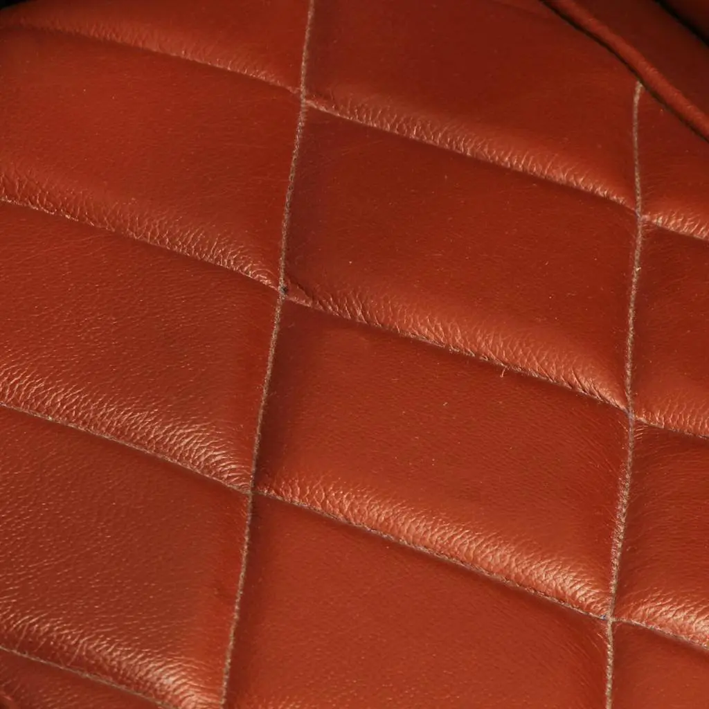 Tub Chair Goat Leather Brown Padded Living Room Lounge Seat Solid Mango Wood Legs