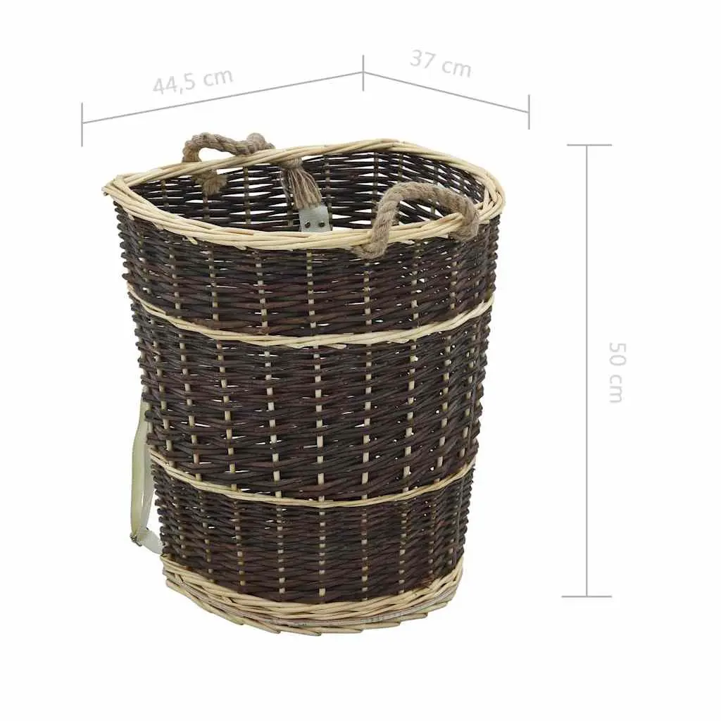 Firewood Backpack Carrier with Belts Natural Willow Log Storage Transport