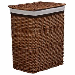 Sturdy Brown Woven Laundry Basket for Household Use